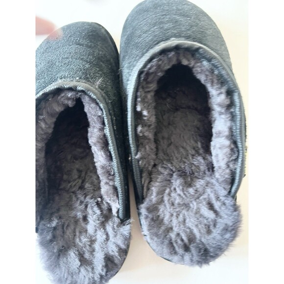 Old Friend Men's Scuff Slipper Black Slip On Sherpa Comfort medium Size 7.5-8.5 - Picture 3 of 8
